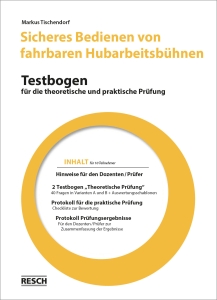 Komplettes Testbogenpaket für die Prüfung von Bedienern fahrbarer Hubarbeitsbühnen, inklusive Vorbereitungstests, Multiple-Choice-Bögen, Auswertungsschablonen, praktische Prüfungsaufgaben und Protokolle zur rechtssicheren Dokumentation.